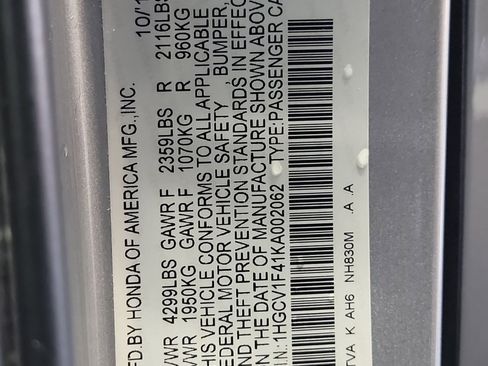 Used 2019 Honda Accord EX image 33