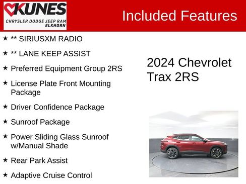 Used 2024 Chevrolet Trax RS w/ Sunroof Package FWD image 3