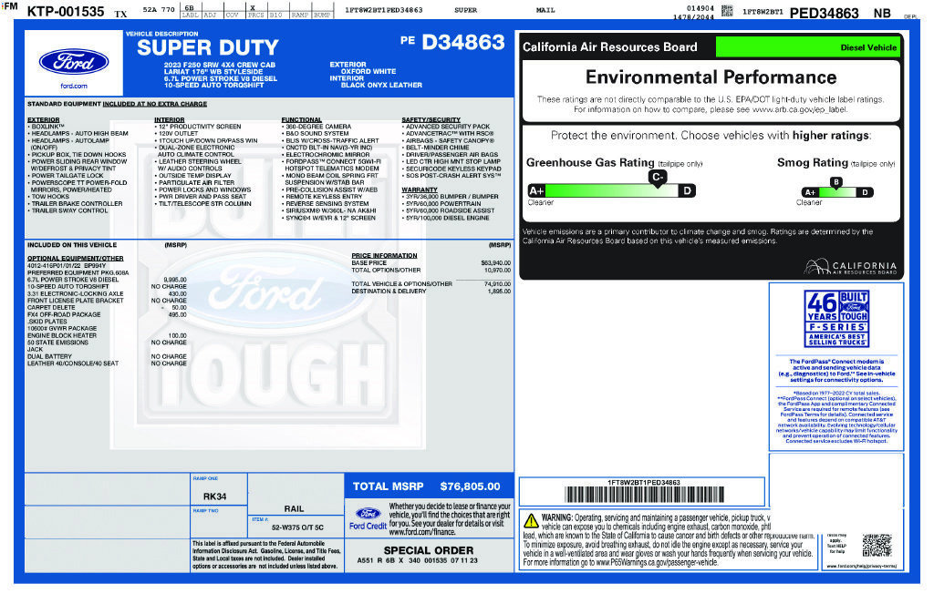Used 2023 Ford F250 Lariat w/ FX4 Off-Road Package AWD/4WD image 13