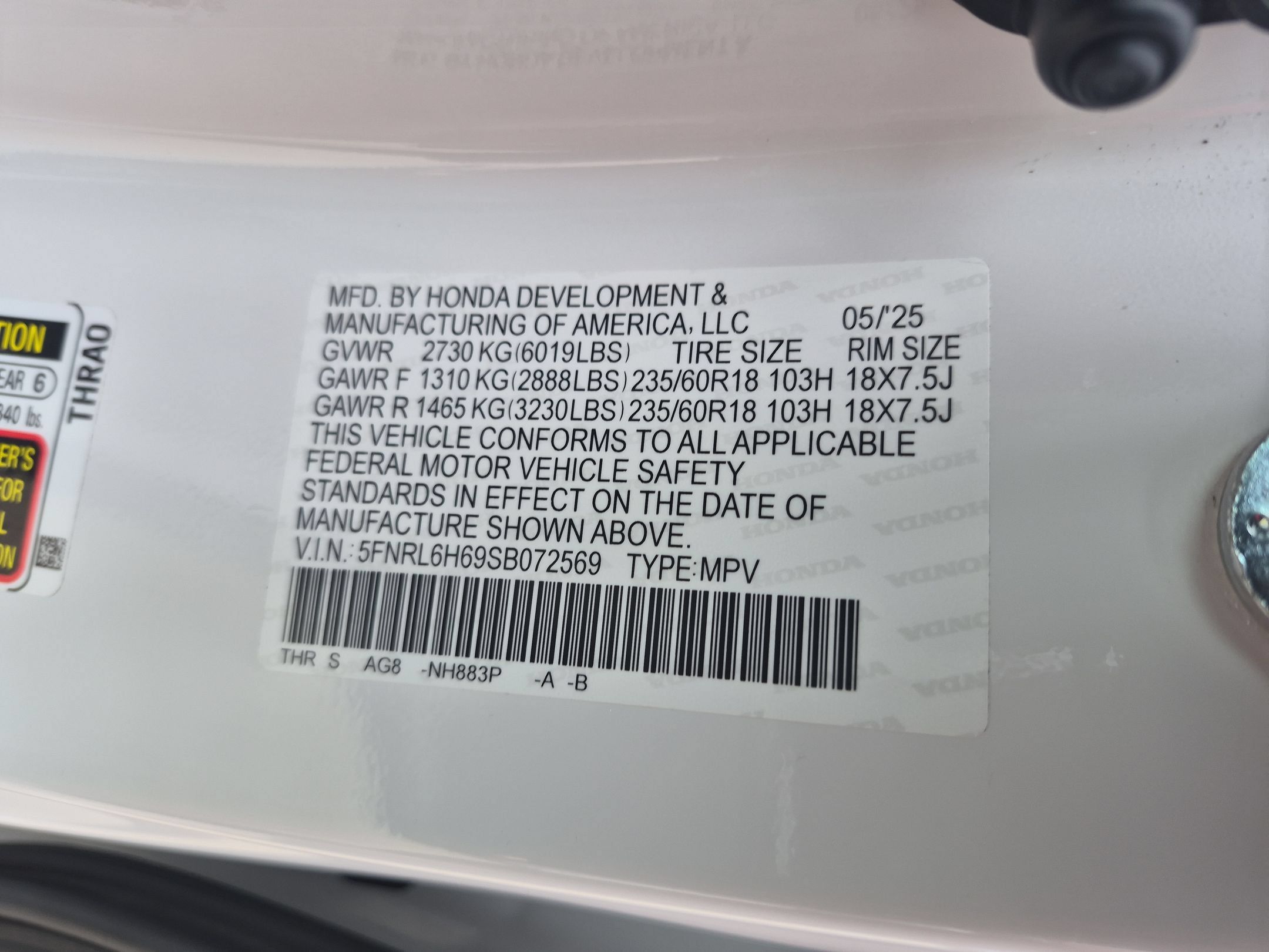 Certified 2025 Honda Odyssey EX-L image 36