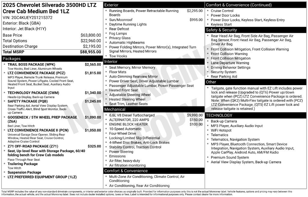 Used 2025 Chevrolet Silverado 3500 LTZ w/ Trail Boss Package AWD/4WD image 32
