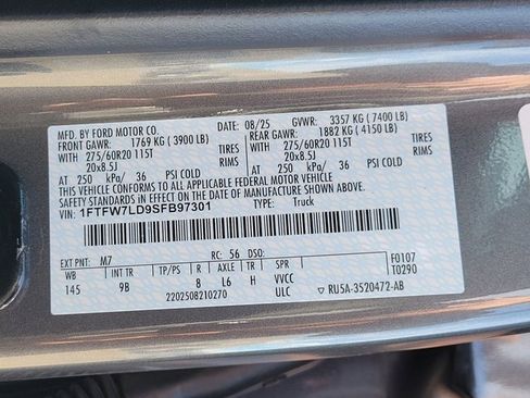 New 2025 Ford F150 Platinum w/ Equipment Group 702A High image 15