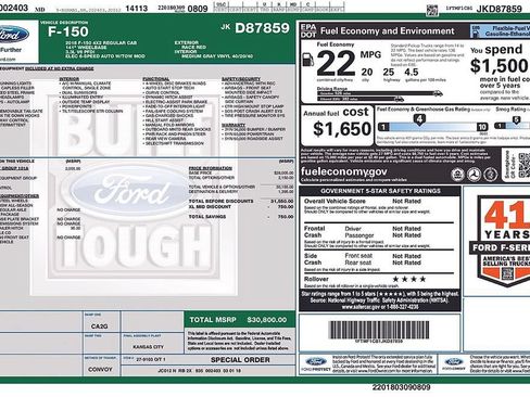 Used 2018 Ford F150 XL w/ Equipment Group 101A Mid RWD image 2