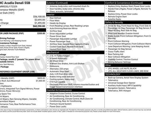 Used 2025 GMC Acadia Denali w/ LPO, Floor Liner Package image 20