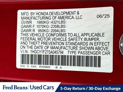 Used 2025 Honda Accord LX image 30