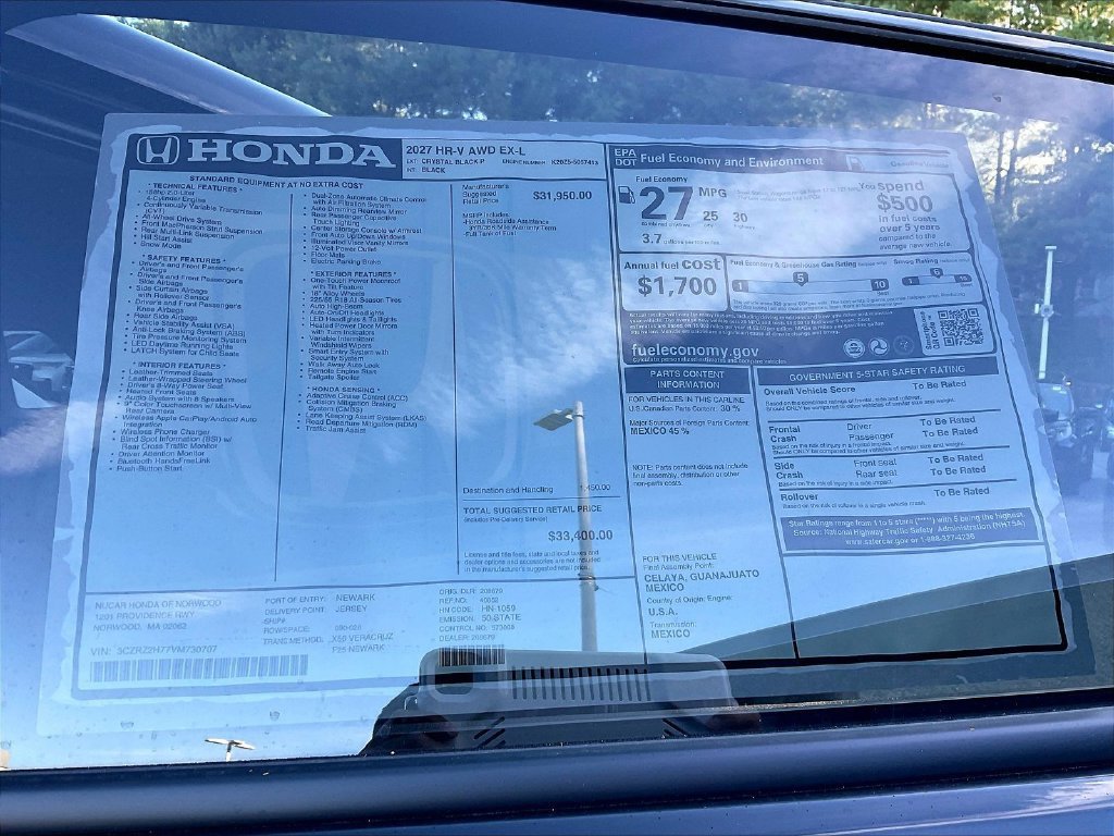 New 2027 Honda HR-V EX-L image 16