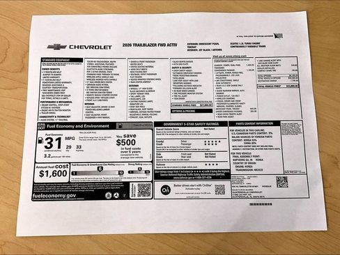 New 2026 Chevrolet TrailBlazer ACTIV w/ Convenience Package FWD image 14