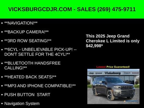 New 2025 Jeep Grand Cherokee L Limited w/ Black Appearance Package image 5