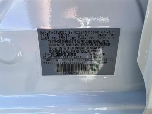 New 2025 Nissan Versa S w/ Trunk Package image 22