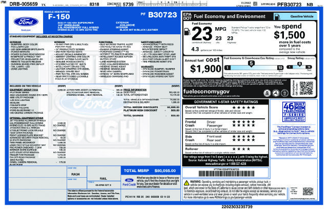 Used 2023 Ford F150 Platinum w/ Equipment Group 701A High AWD/4WD image 4