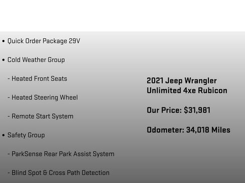 Used 2021 Jeep Wrangler Unlimited Rubicon 4xe w/ Cold Weather Group AWD/4WD image 6