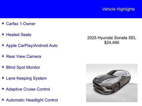 Used 2025 Hyundai Sonata SEL FWD image 2