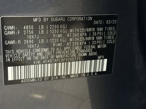 Certified 2023 Subaru Outback Touring image 30