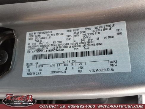 Used 2019 Ford F150 XLT w/ Equipment Group 302A Luxury AWD/4WD image 23