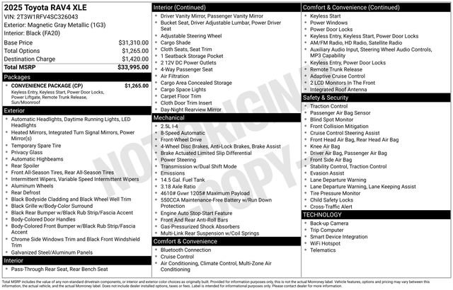 Used 2025 Toyota RAV4 XLE w/ Convenience Package FWD image 5