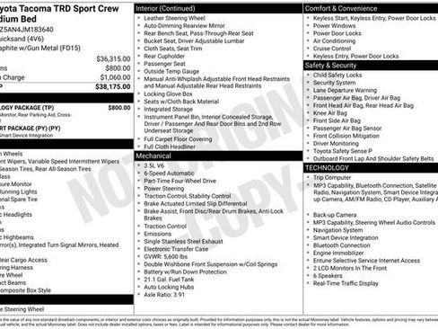 Used 2018 Toyota Tacoma TRD Sport w/ Technology Package AWD/4WD image 13