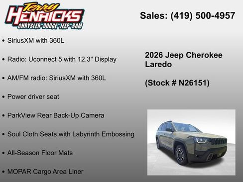 New 2026 Jeep Cherokee Laredo AWD/4WD image 23