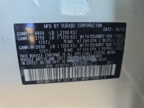 New 2025 Subaru Outback Premium image 35