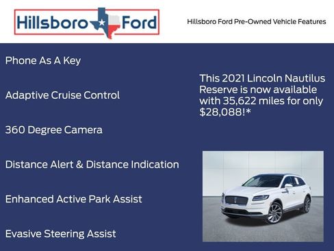 Used 2021 Lincoln Nautilus Reserve w/ Equipment Group 201A image 9