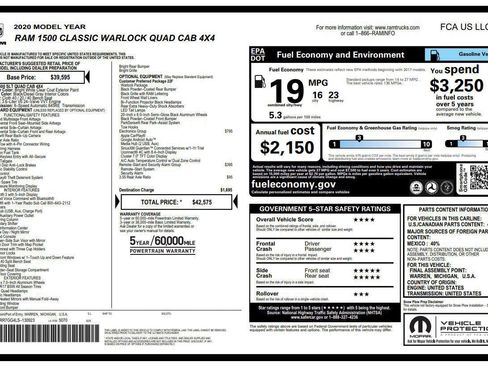 Used 2020 RAM 1500 Classic Warlock w/ Electronics Group image 5