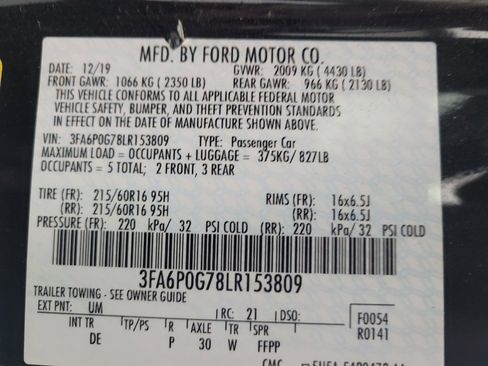 Used 2020 Ford Fusion S FWD image 33