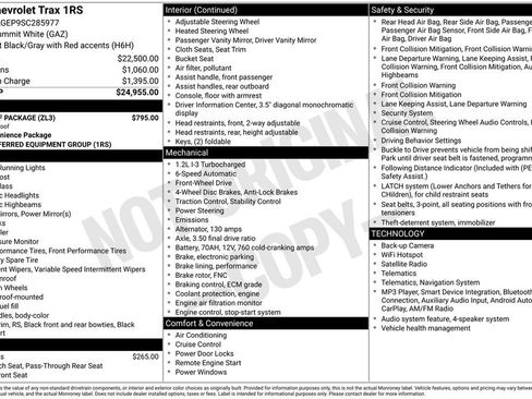 Used 2025 Chevrolet Trax RS w/ Sunroof Package FWD image 9