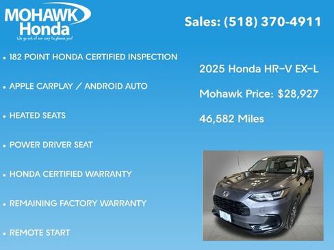 Certified 2025 Honda HR-V EX-L image 16