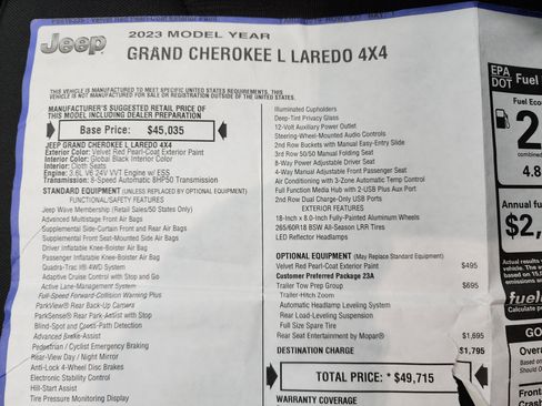 Used 2023 Jeep Grand Cherokee L Laredo w/ Trailer Tow Group (B) image 45