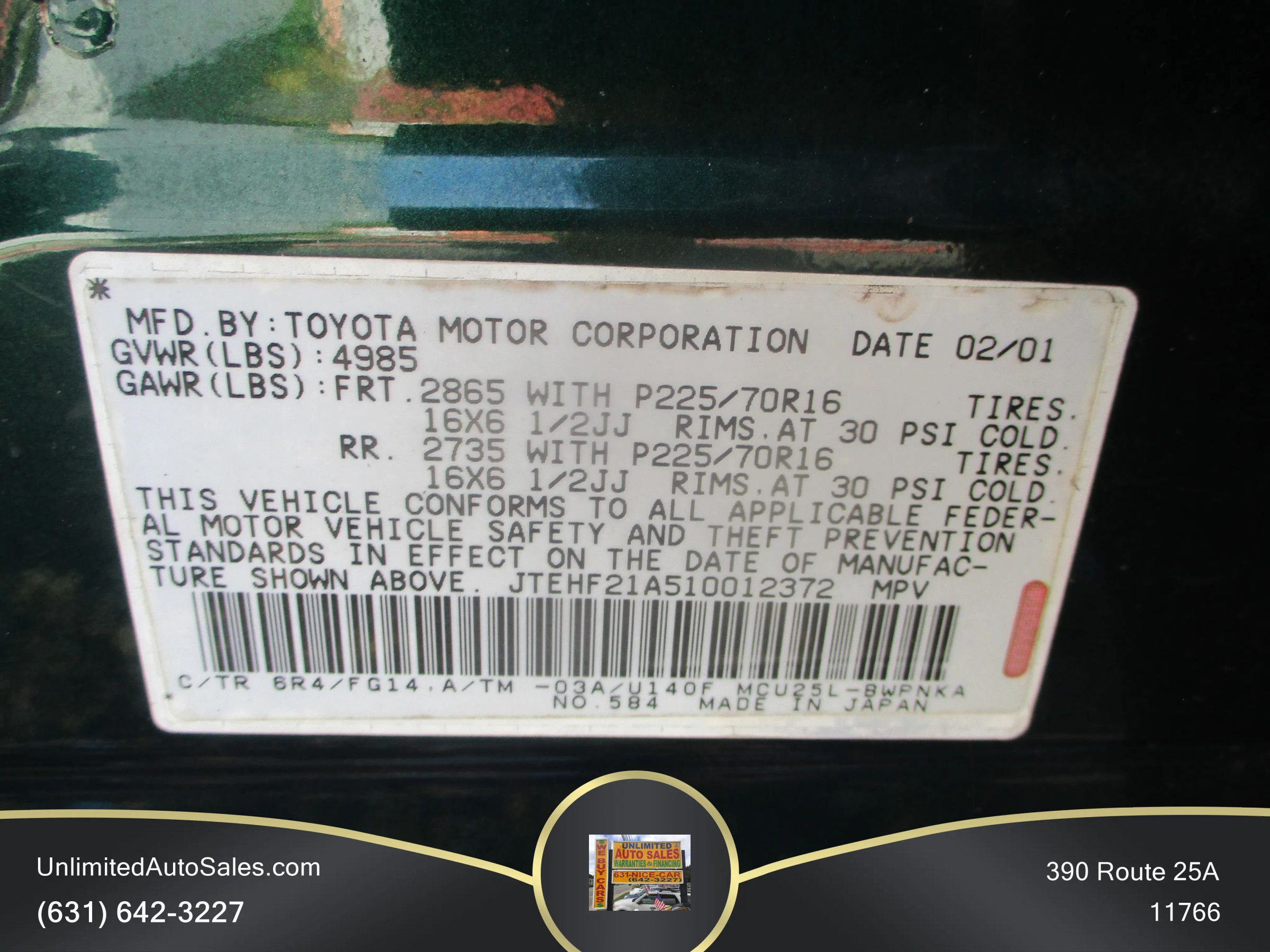 Used 2001 Toyota Highlander 4WD V6 image 7