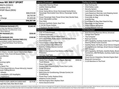 Used 2020 Lexus NX 300 F Sport w/ F Sport Premium Package AWD/4WD image 21