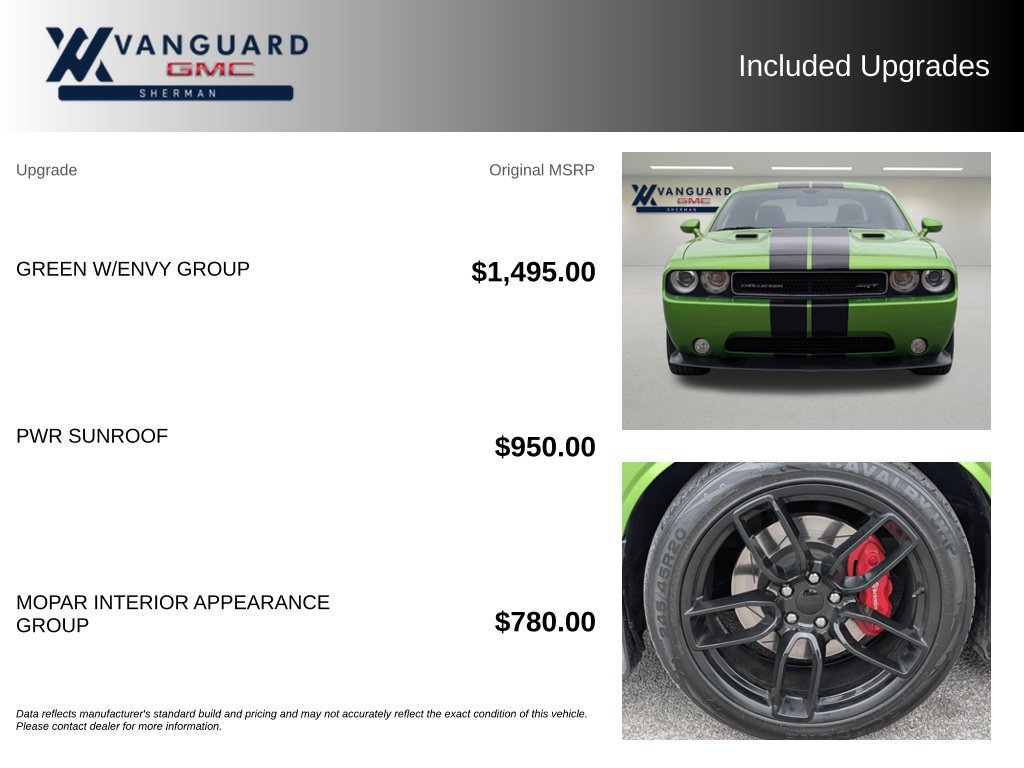 Used 2011 Dodge Challenger SRT8 w/ Green w/Envy Group RWD image 9