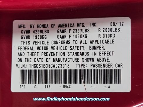 Used 2012 Honda Accord LX-S image 12
