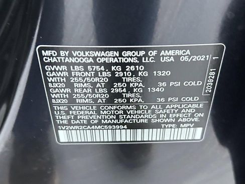 Used 2021 Volkswagen Atlas SE image 27