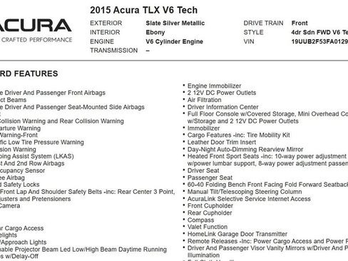 Used 2015 Acura TLX V6 w/ Technology Package FWD image 18