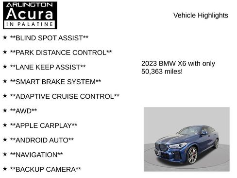 Used 2023 BMW X6 M50i w/ Executive Package AWD/4WD image 8