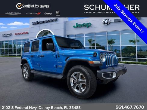 Used 2022 Jeep Wrangler Unlimited Sahara w/ LED Lighting Group AWD/4WD image 1