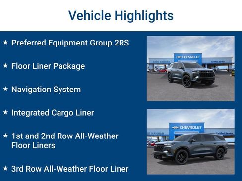 New 2026 Chevrolet Traverse RS w/ LPO, Floor Liner Package image 3