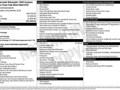 Used 2021 Chevrolet Silverado 1500 Custom Trail Boss AWD/4WD image 15
