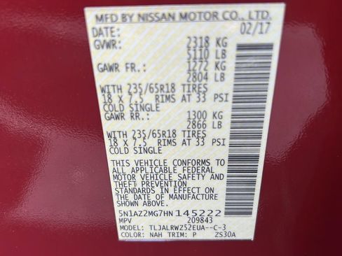 Used 2017 Nissan Murano SL w/ SL Technology Package FWD image 25