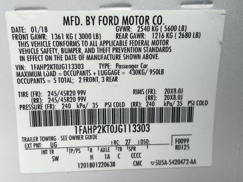 Used 2018 Ford Taurus SHO AWD/4WD image 37