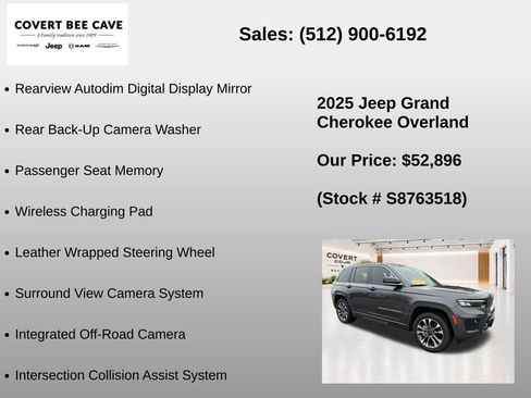 New 2025 Jeep Grand Cherokee Overland w/ Adv Protech Group III AWD/4WD image 25