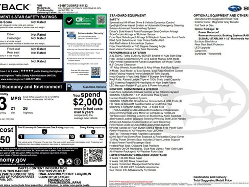 Used 2024 Subaru Outback Wilderness AWD/4WD image 2