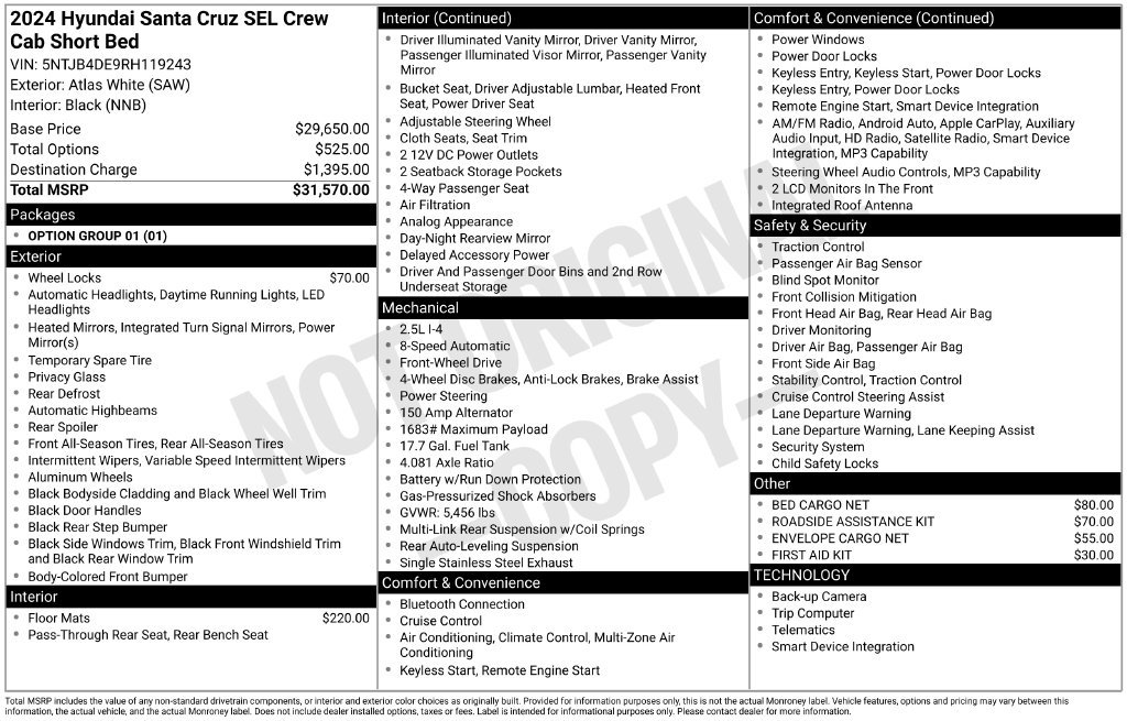 Used 2024 Hyundai Santa Cruz SEL FWD image 31