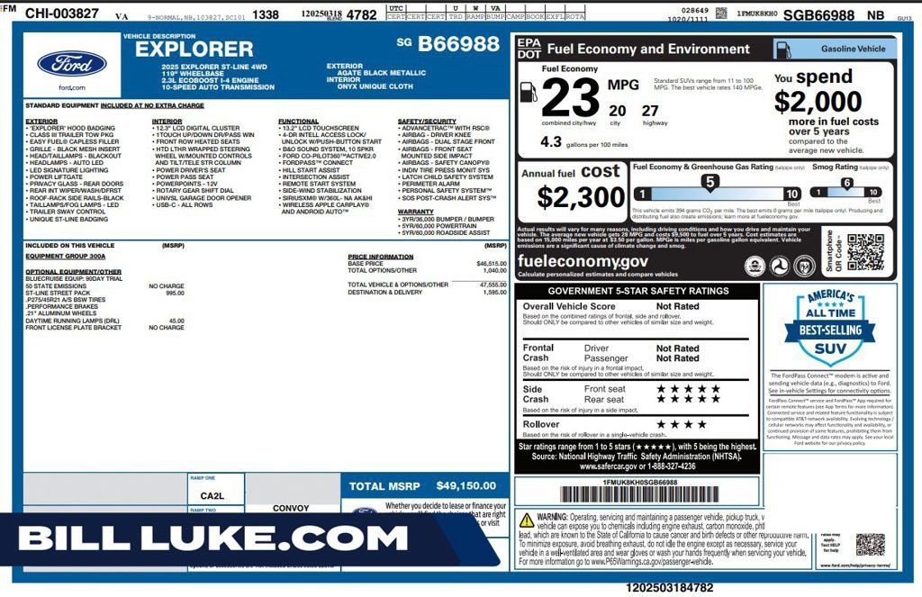 Used 2025 Ford Explorer ST-Line w/ ST-Line Street Pack AWD/4WD image 1