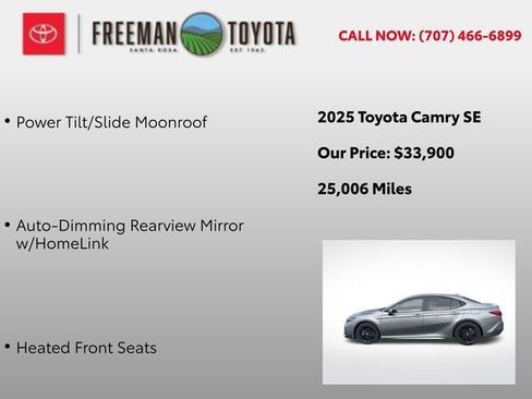 Used 2025 Toyota Camry SE w/ Multimedia Upgrade Package FWD image 11