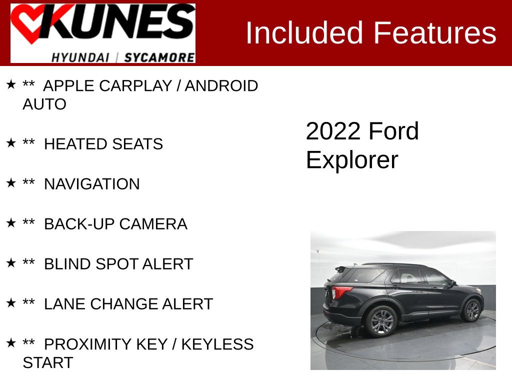 Used 2022 Ford Explorer XLT w/ Equipment Group 202A AWD/4WD image 2