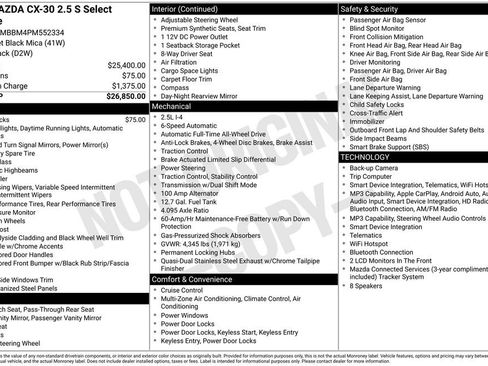Used 2023 MAZDA CX-30 AWD 2.5 S w/ Select Package image 12
