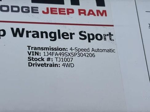 Used 2005 Jeep Wrangler Sport AWD/4WD image 29