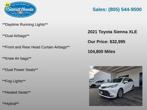 Used 2021 Toyota Sienna XLE w/ XLE Plus Package FWD image 6