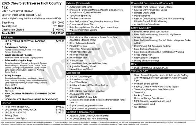 New 2026 Chevrolet Traverse High Country FWD image 4